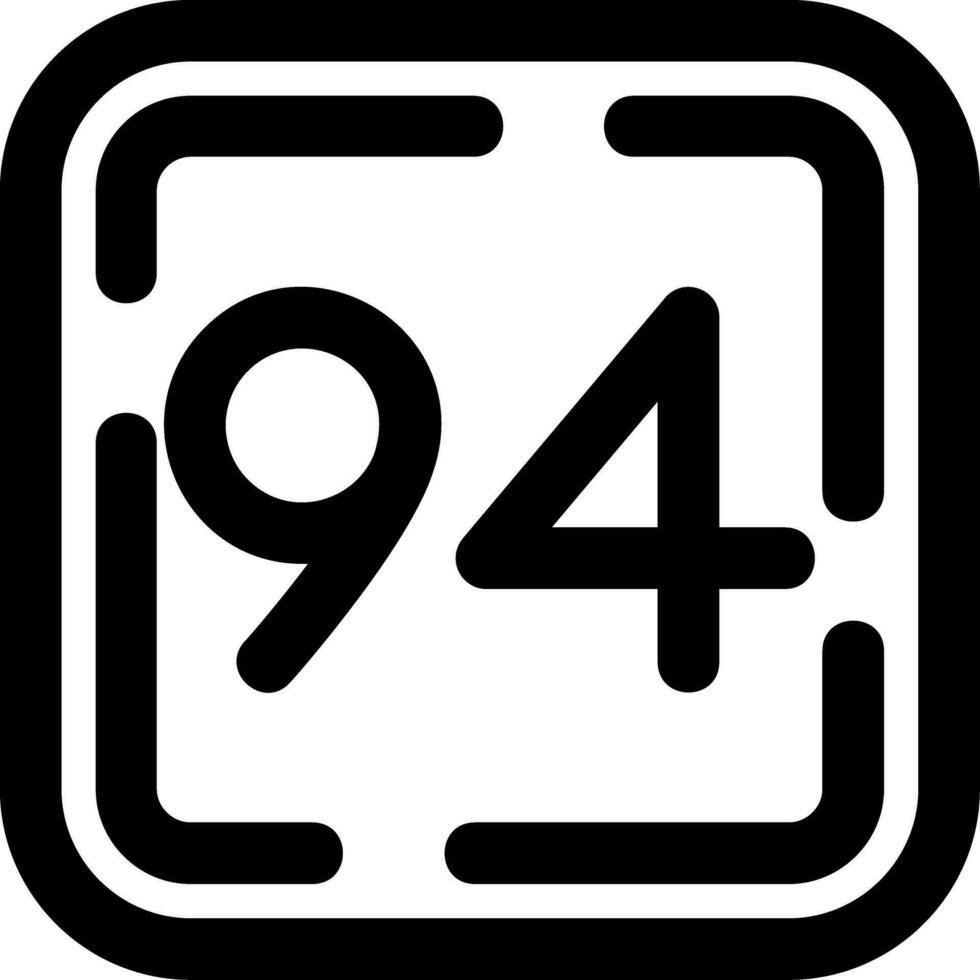 Ninety Four Line Icon vector