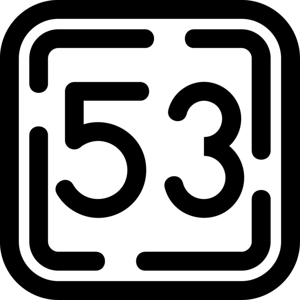 Fifty Three Line Icon vector