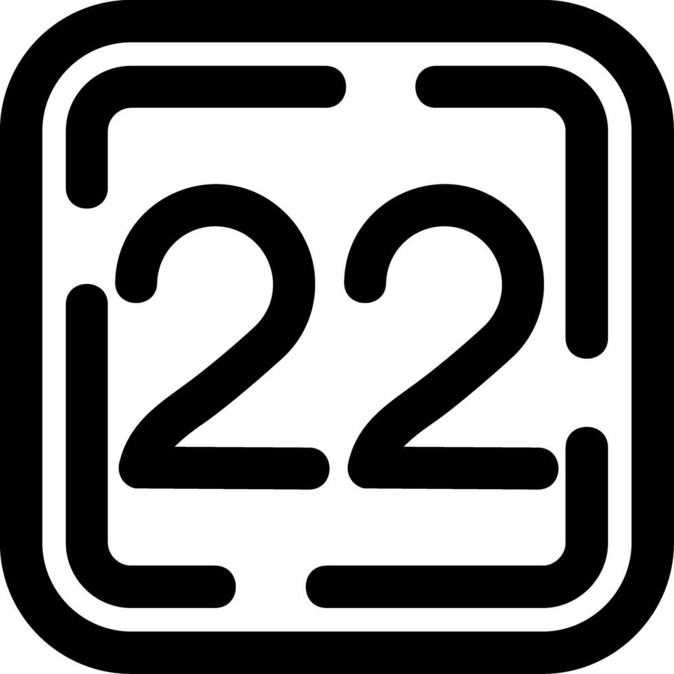 Twenty Two Line Icon vector