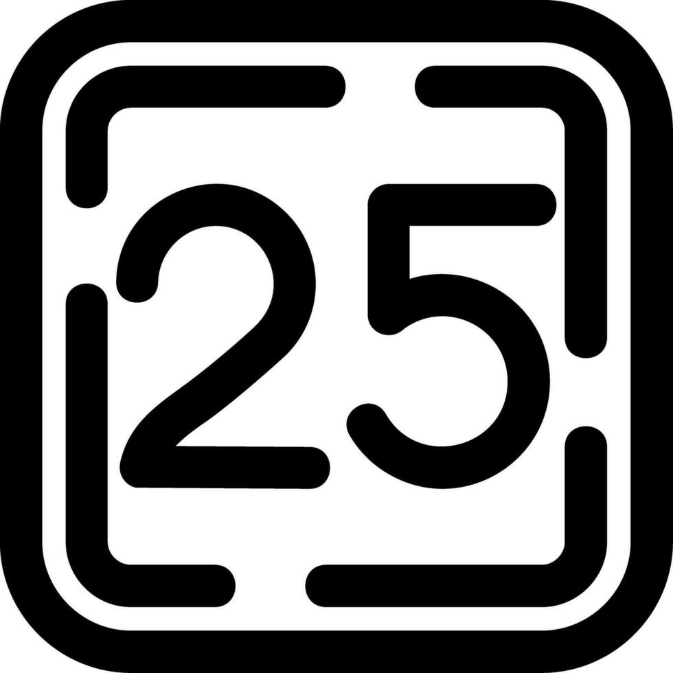 Twenty Five Line Icon vector