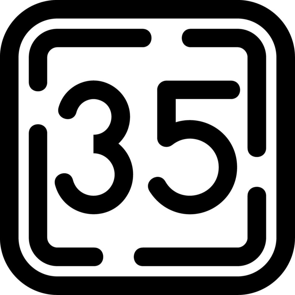 Thirty Five Line Icon vector