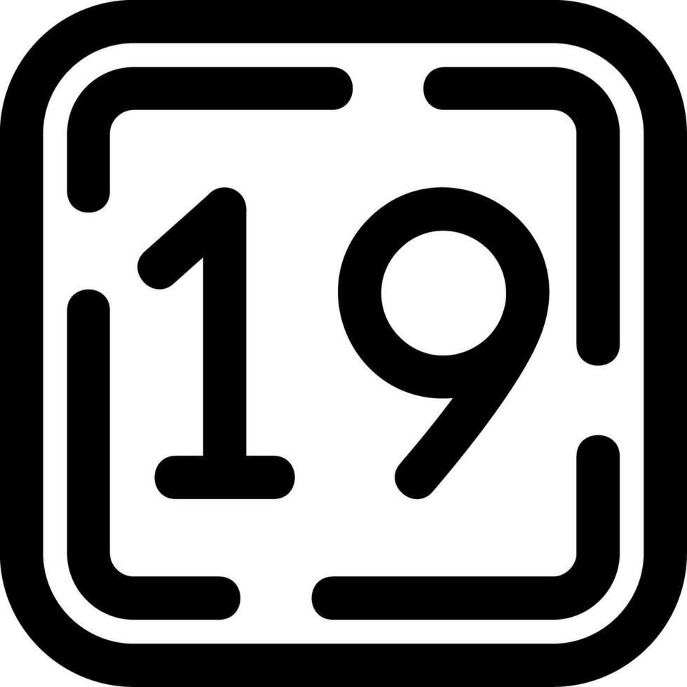 Nineteen Line Icon vector