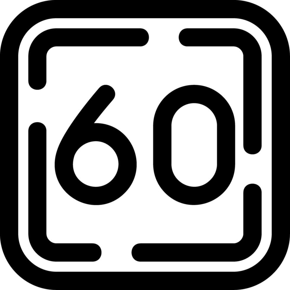 Sixty Line Icon vector