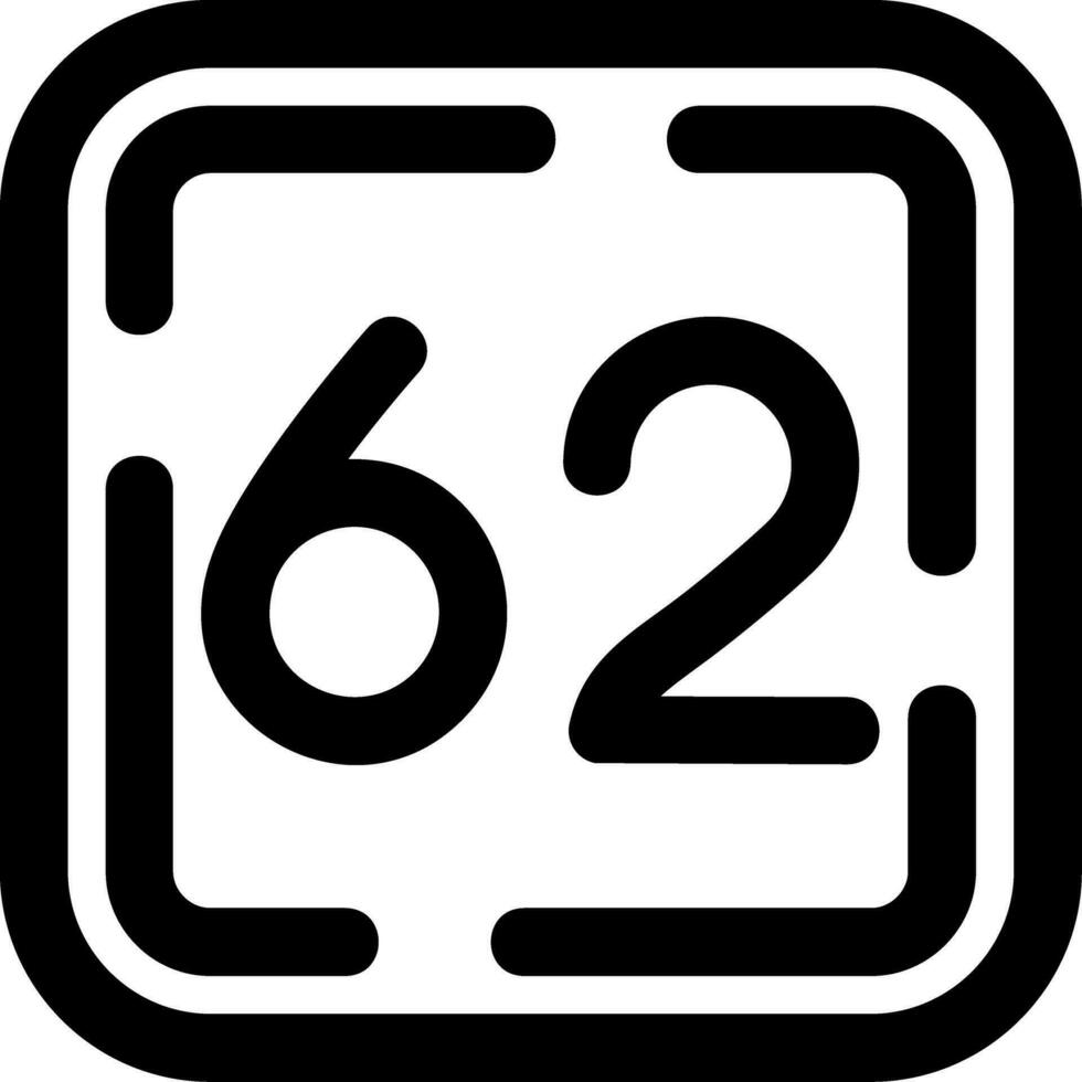 Sixty Two Line Icon vector