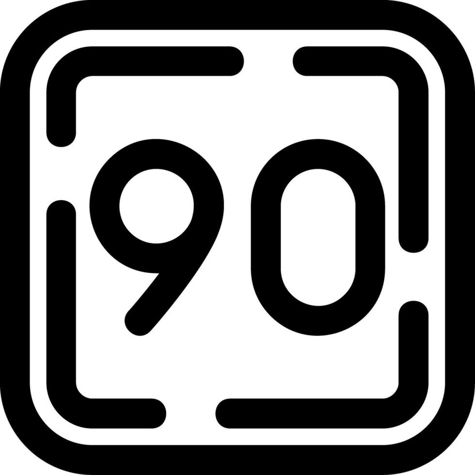 Ninety Line Icon vector