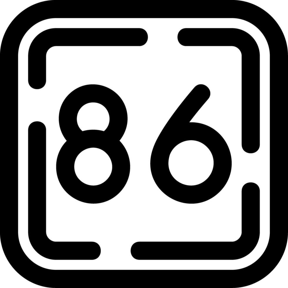Eighty Six Line Icon vector