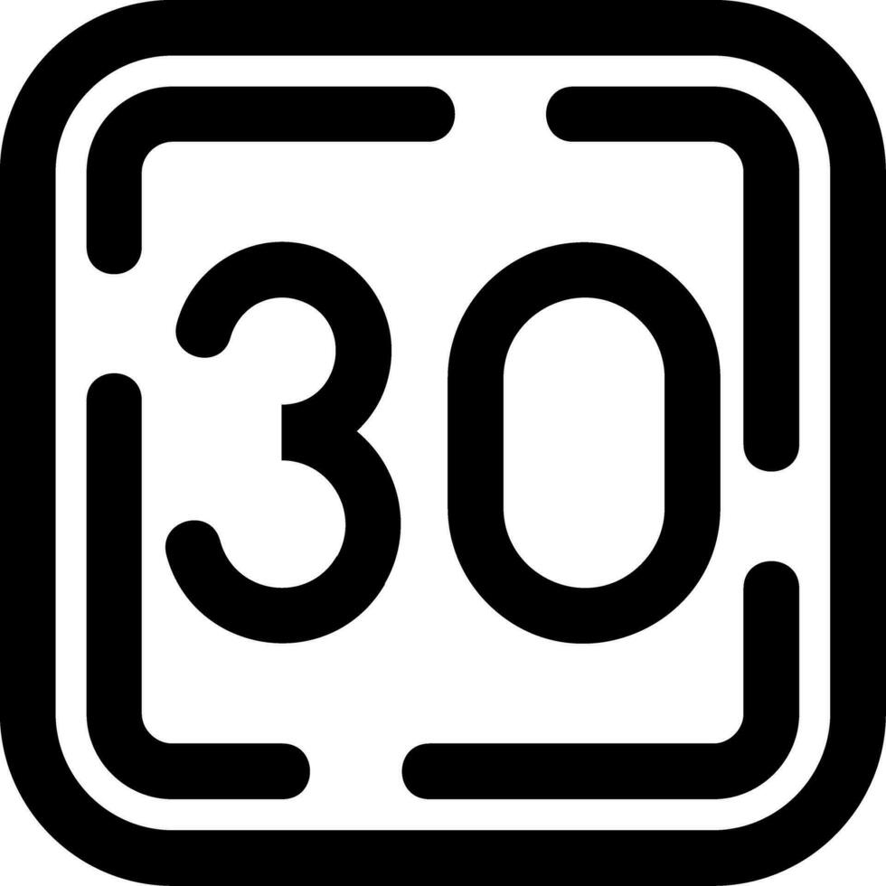 Thirty Line Icon vector