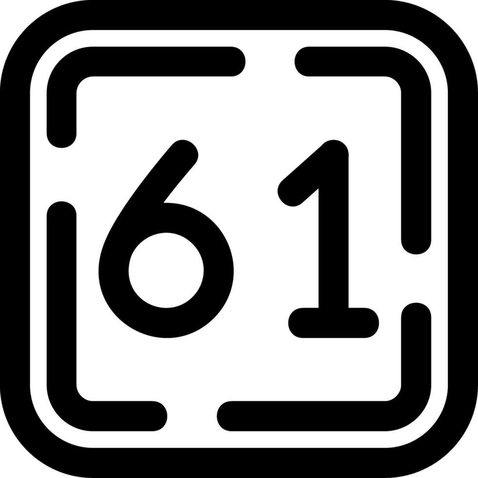 sesenta uno línea icono vector