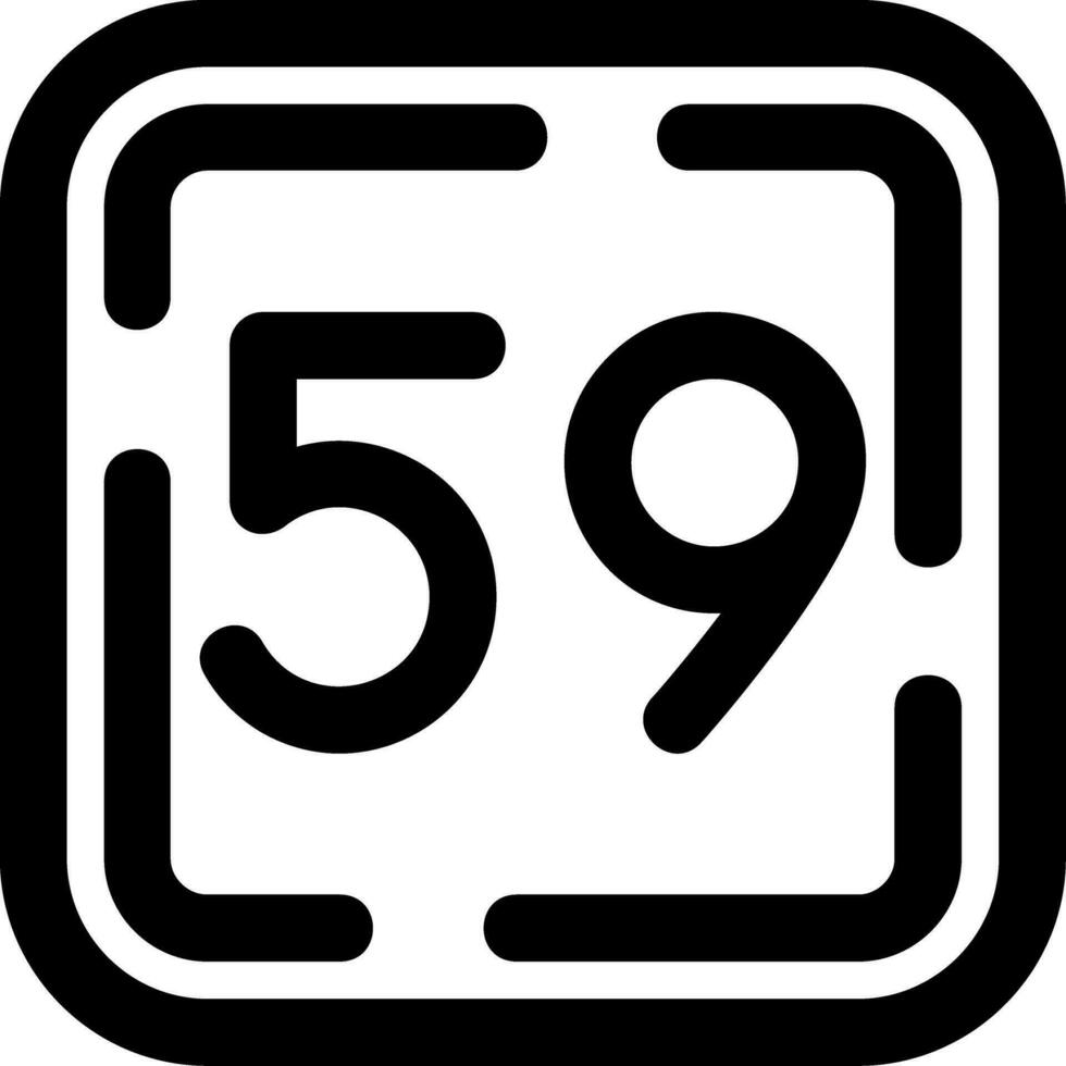 cincuenta nueve línea icono vector