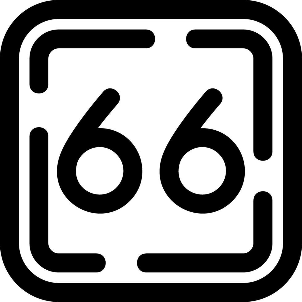 Sixty Six Line Icon vector