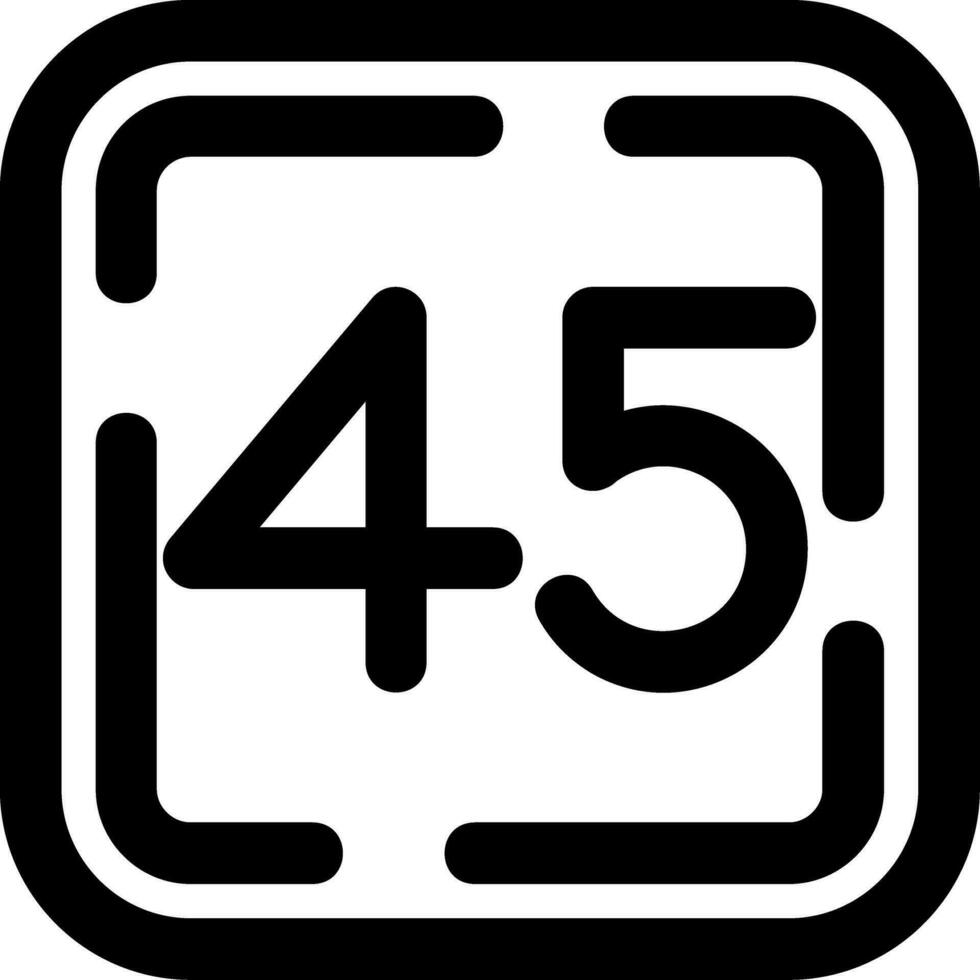 Forty Five Line Icon vector