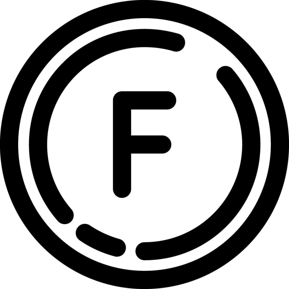 Letter f Line Icon vector