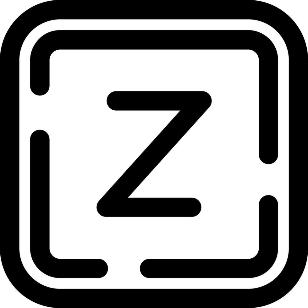 Letter z Line Icon vector