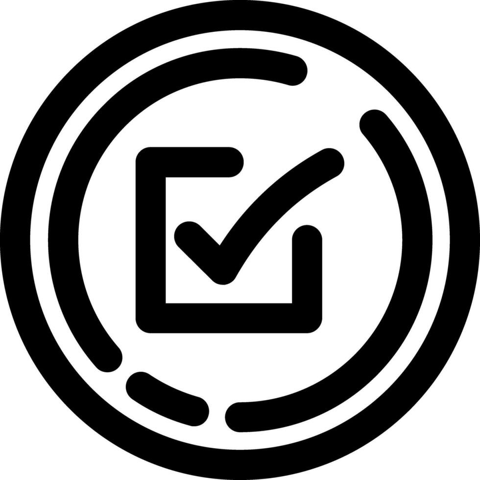 icono de línea de casilla de verificación vector