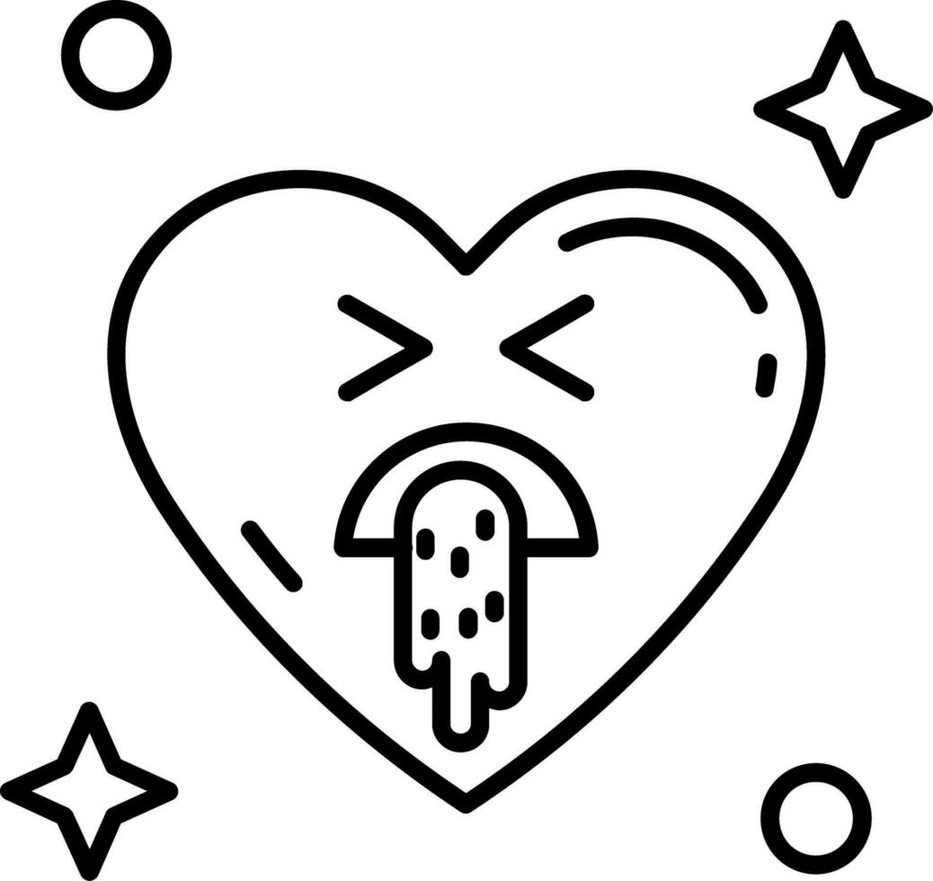 Vomit Line Icon vector
