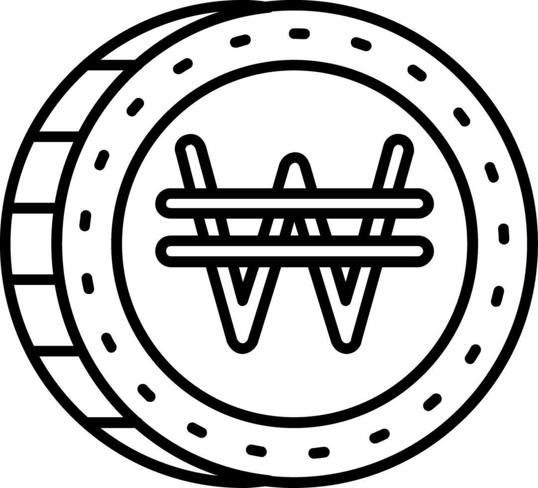 Won Line Icon vector