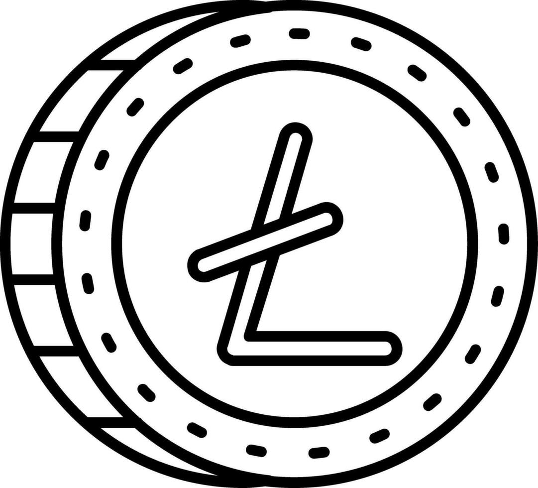 icono de línea de litecoin vector