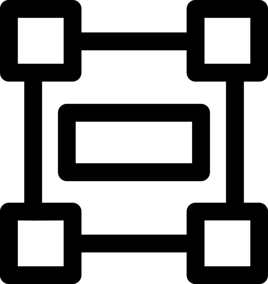Rectangle frame Line Icon vector