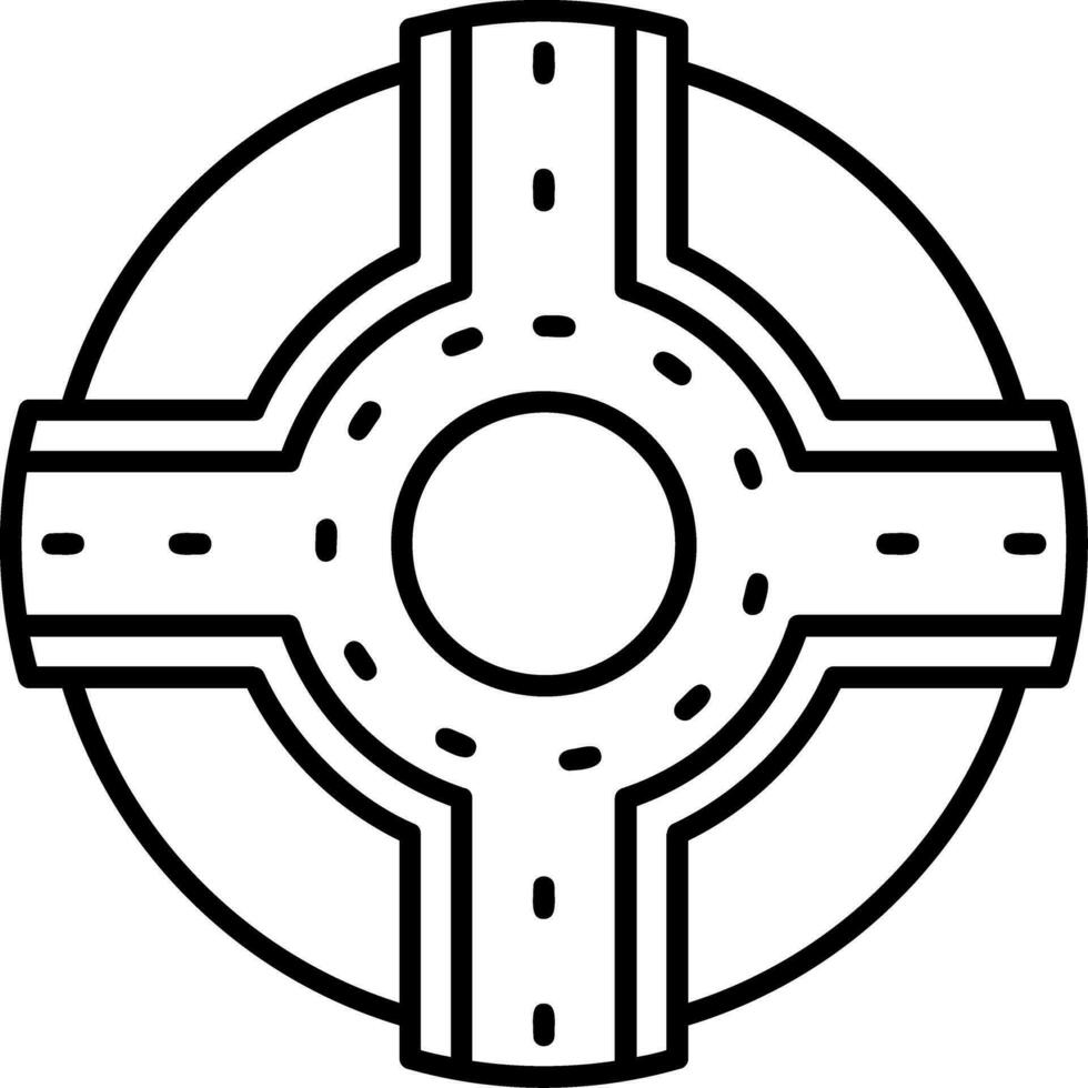 Roundabout Line Icon vector