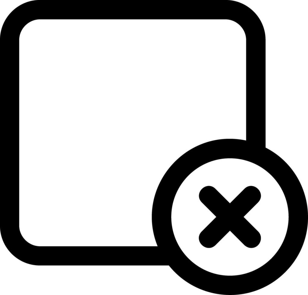 Delete square Line Icon vector