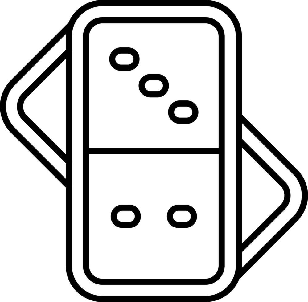 icono de línea de dominó vector