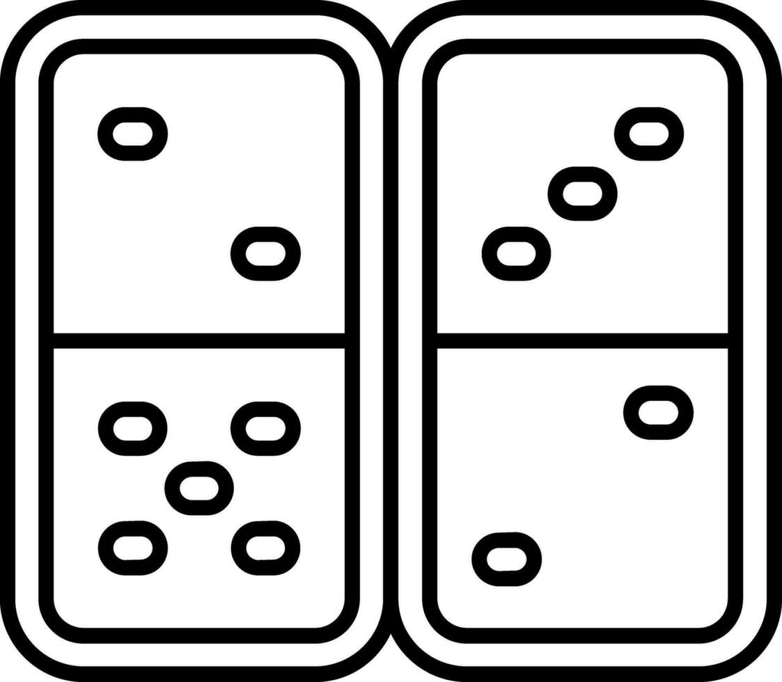 icono de línea de dominó vector