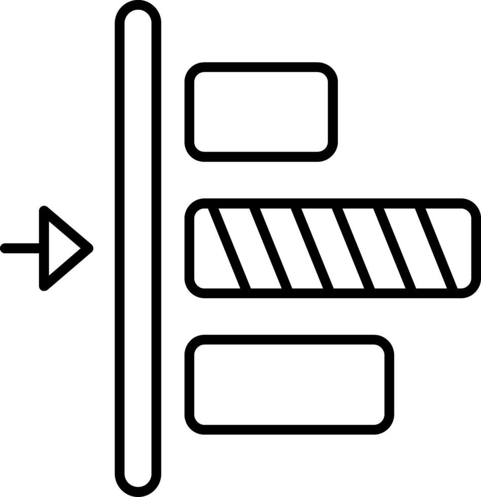 izquierda alineación línea icono vector