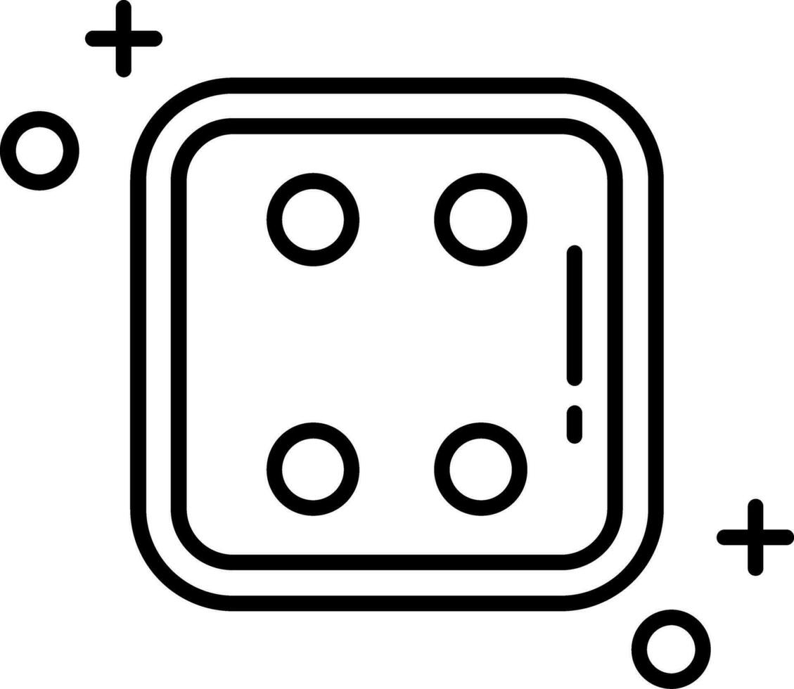 Dice four Line Icon vector