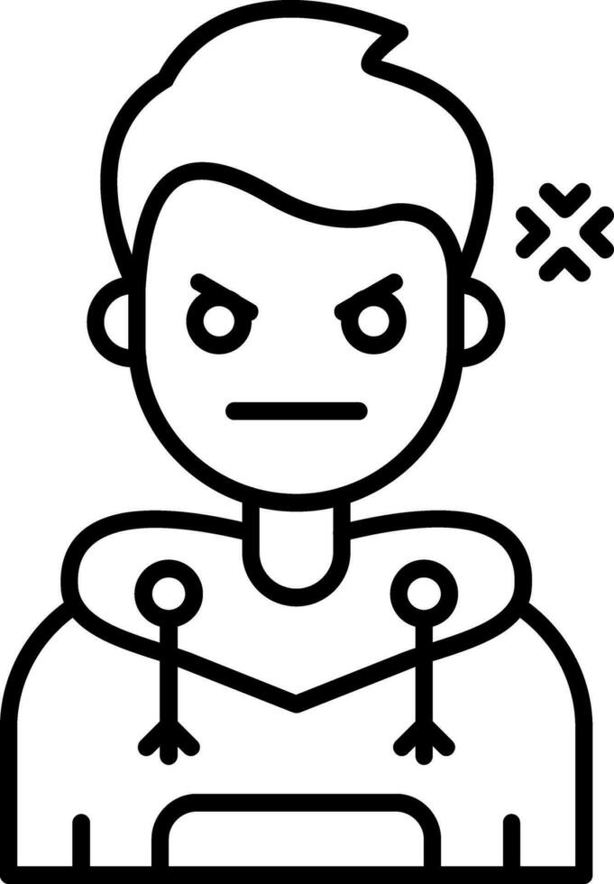 Angry Line Icon vector