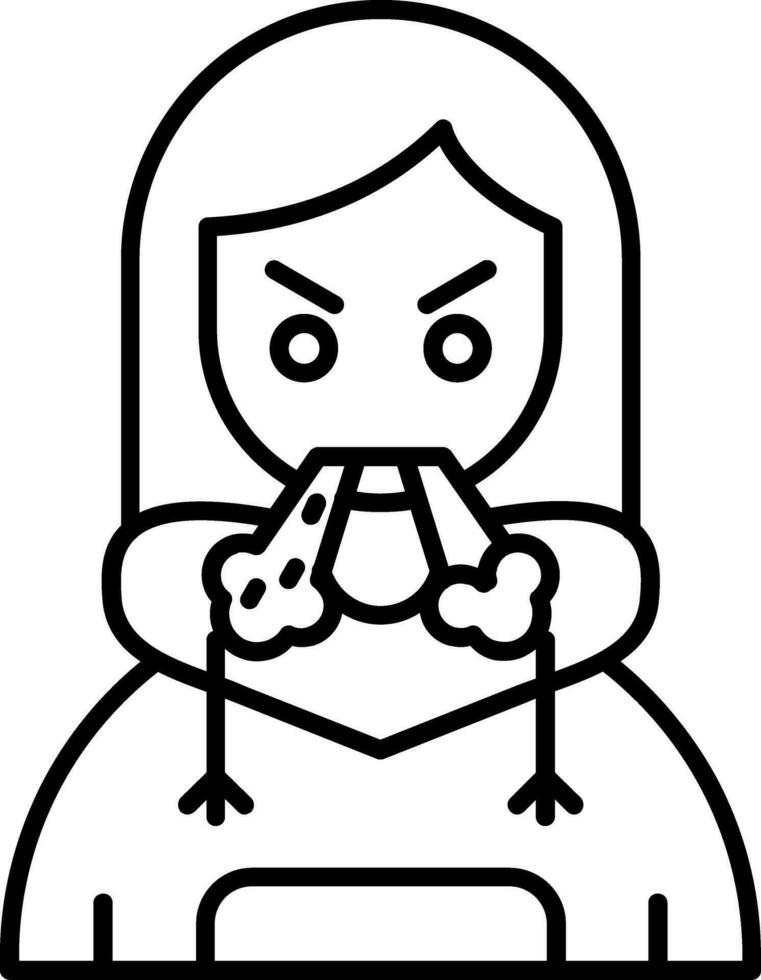 Angry Line Icon vector