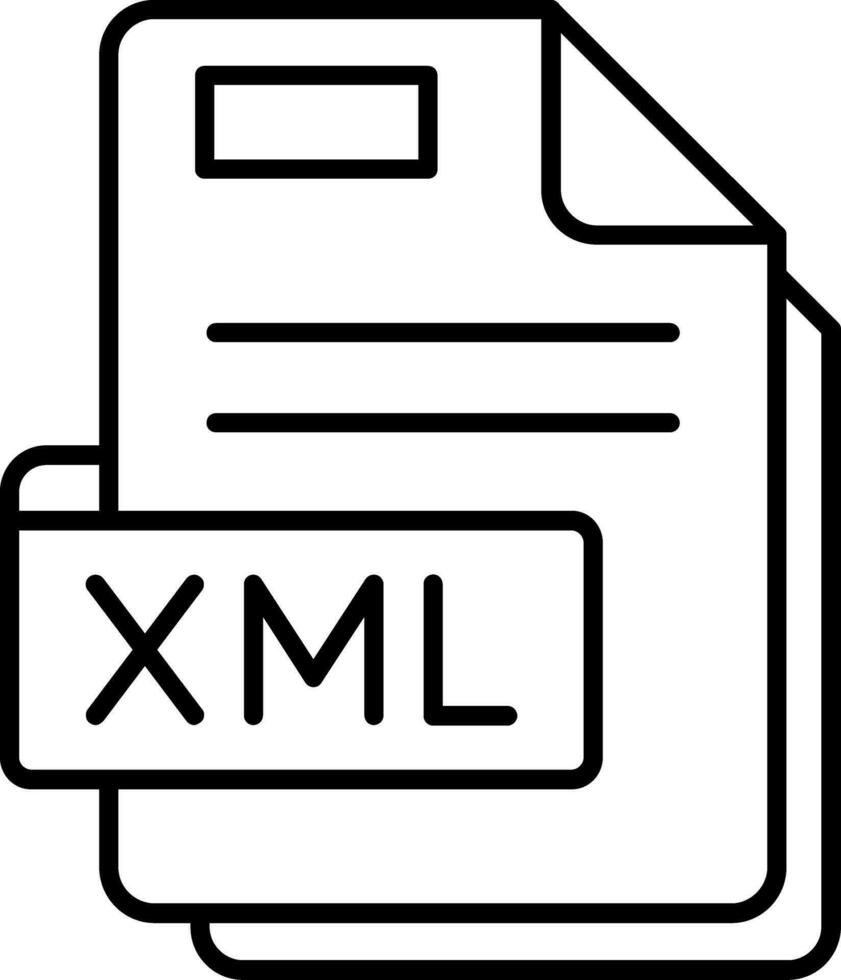 icono de línea xml vector