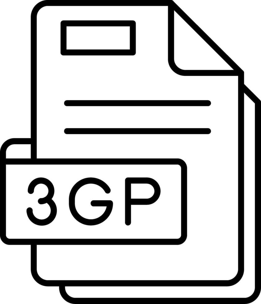 3gp Line Icon vector