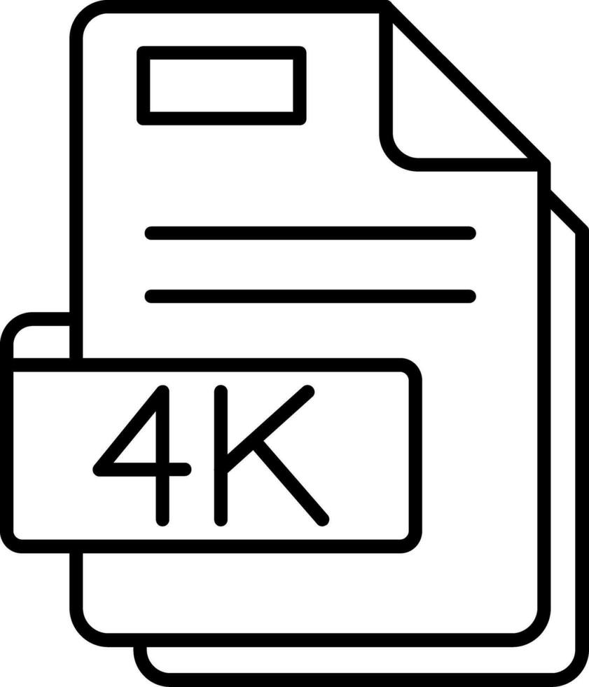 4k línea icono vector