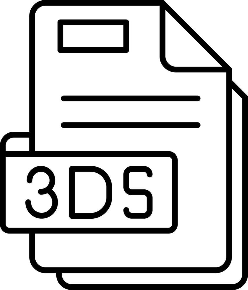 3ds línea icono vector