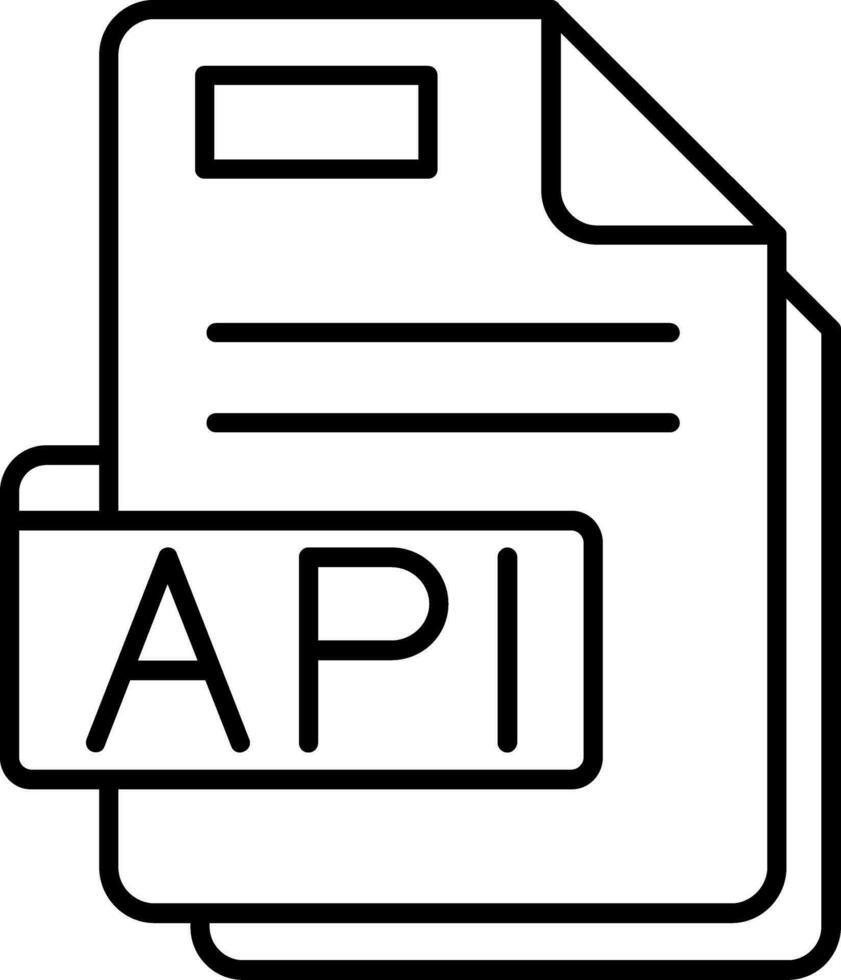 icono de línea de API vector