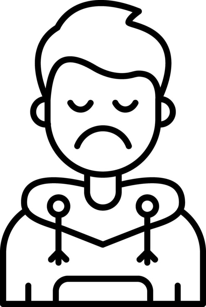 Sad Line Icon vector