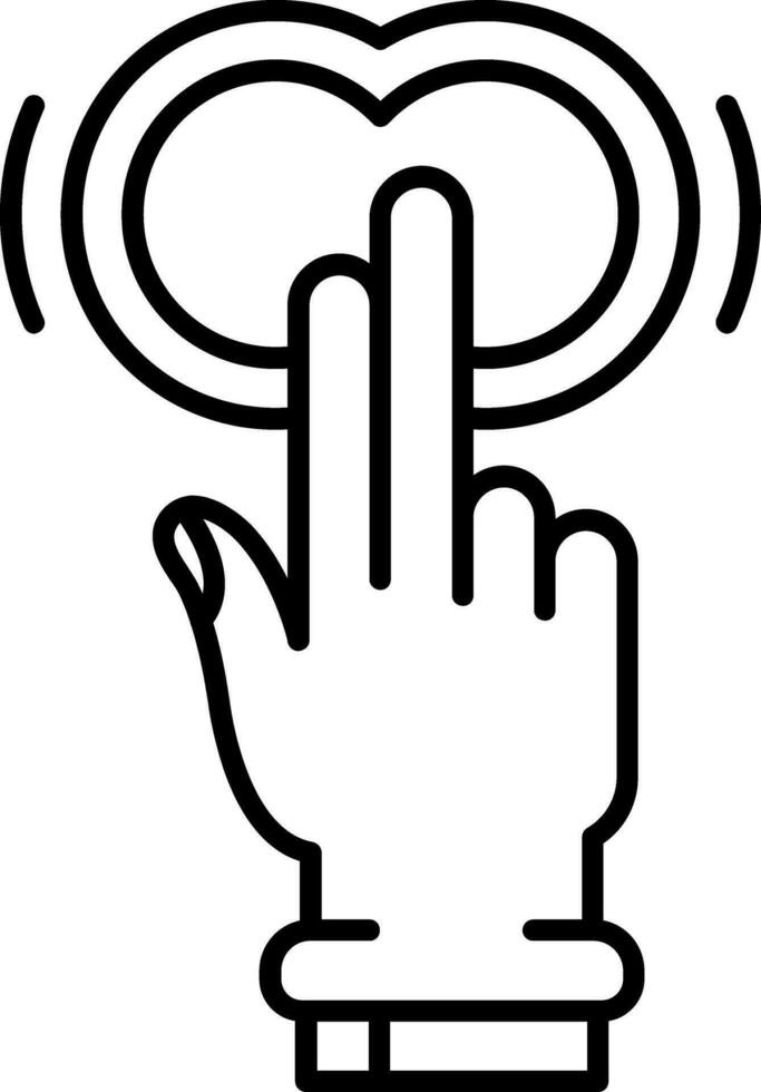 Two Fingers Double Tap Line Icon vector