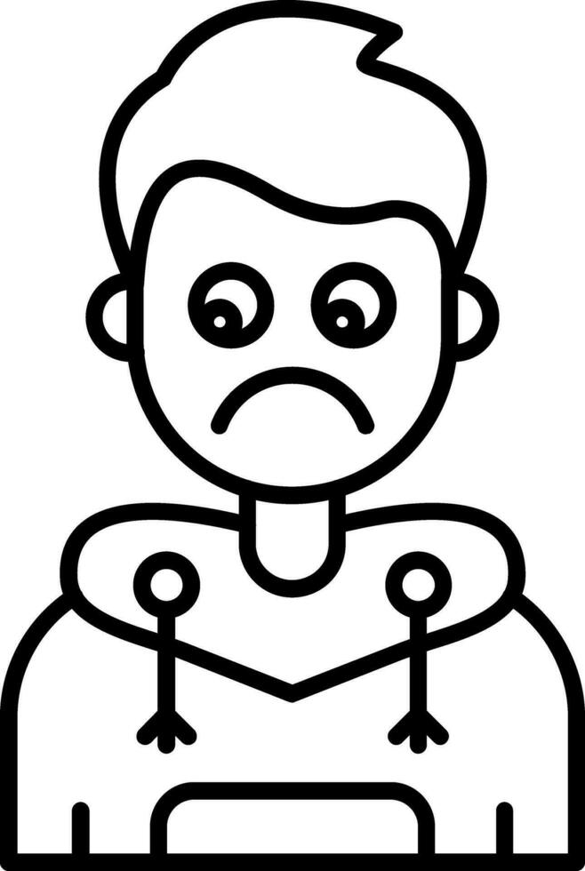 Sad Line Icon vector