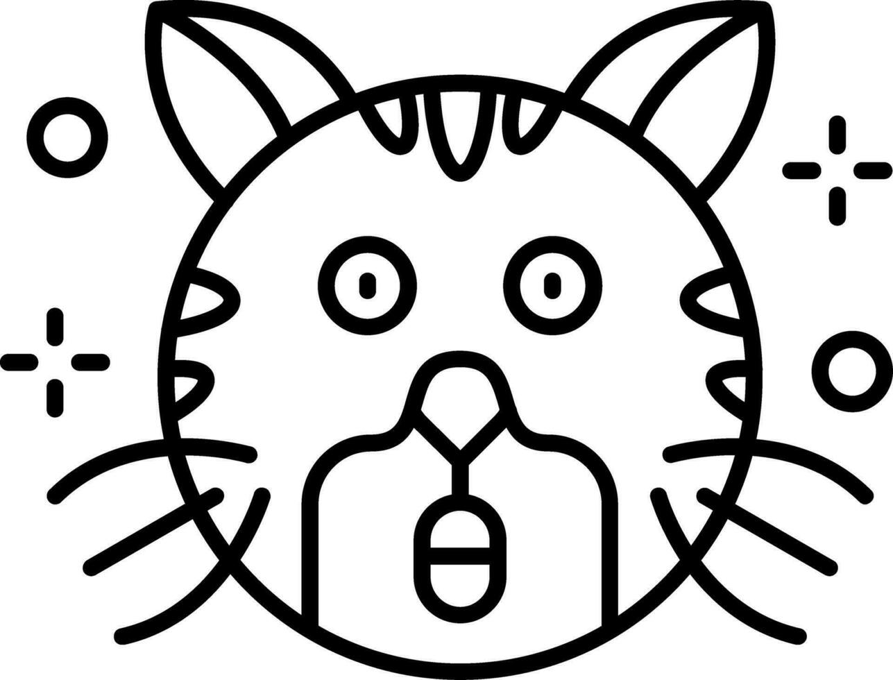 Surprised Line Icon vector