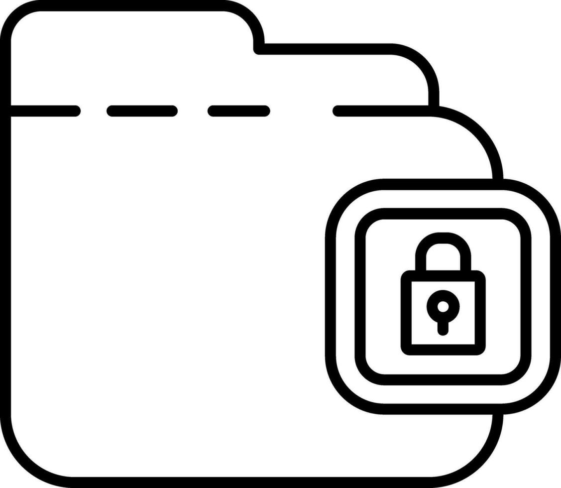 Locked Line Icon vector