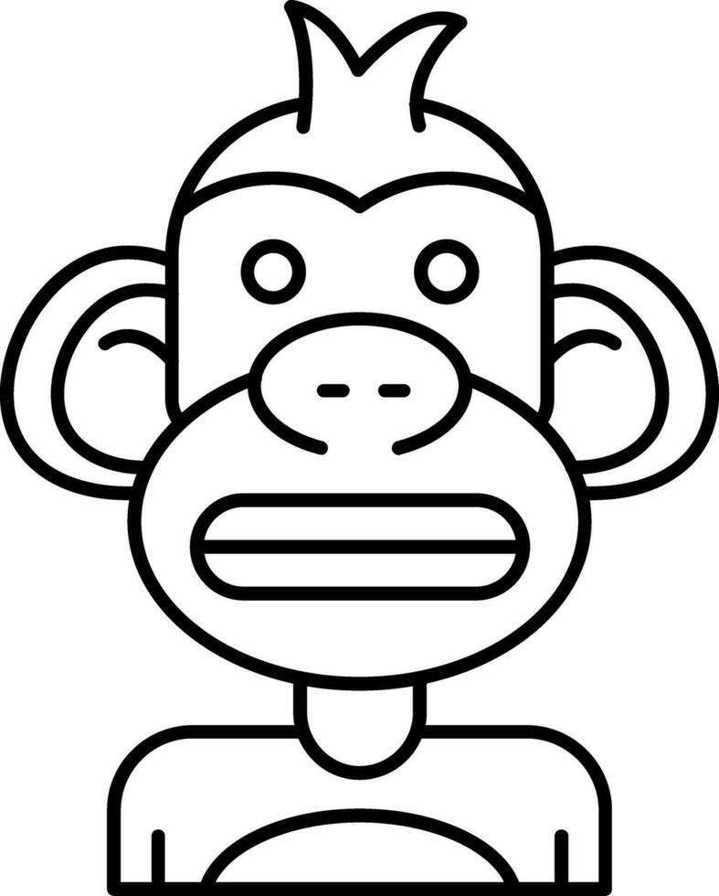 Shocked Line Icon vector