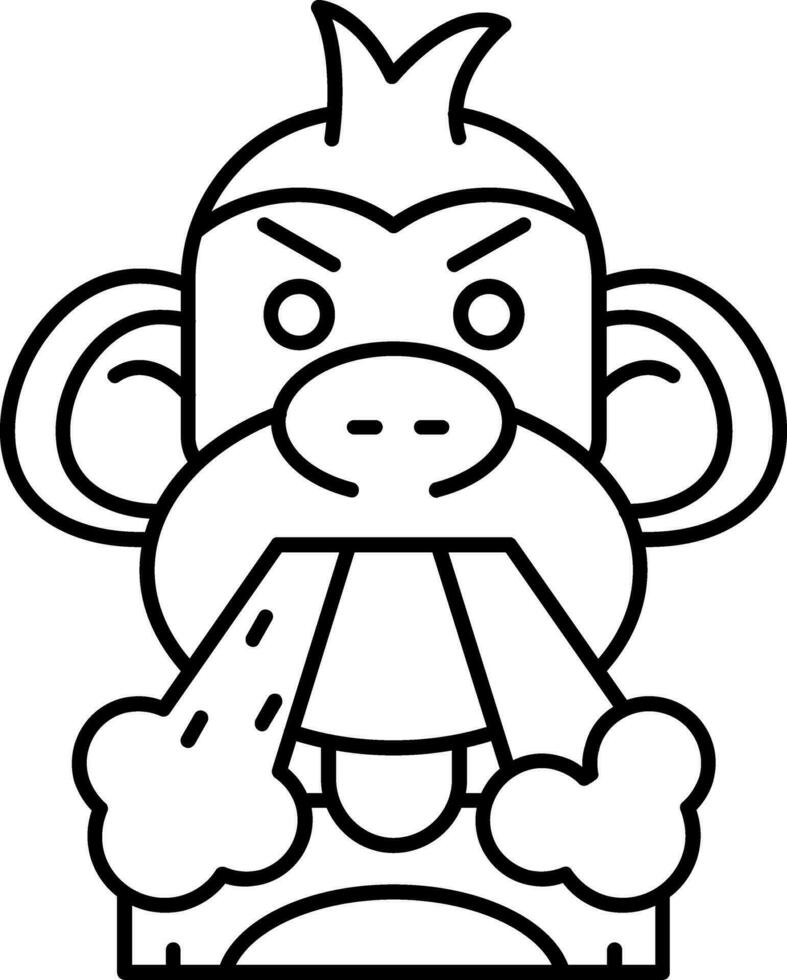 Angry Line Icon vector