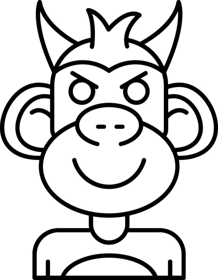 Demon Line Icon vector