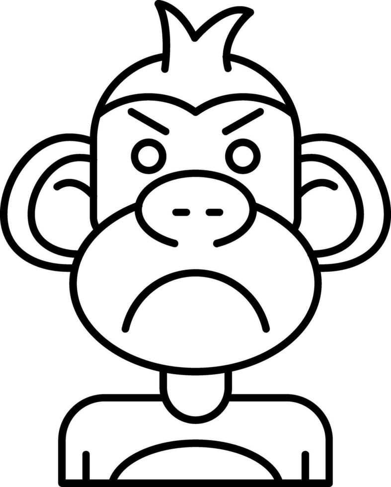 Angry Line Icon vector