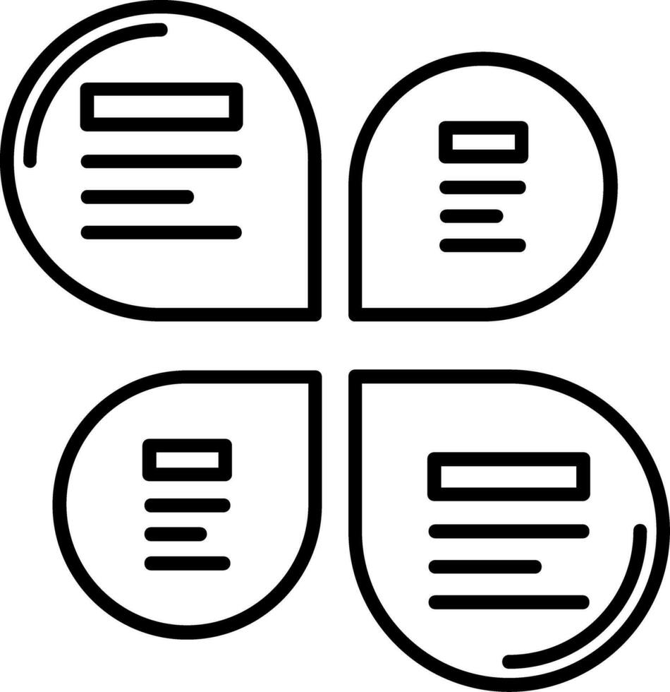 Petals Line Icon vector