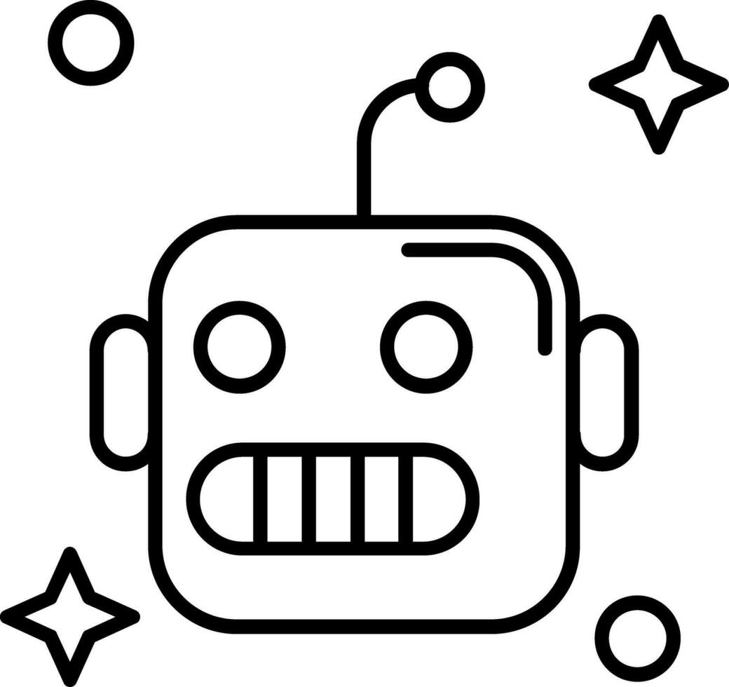 icono de línea de robot vector