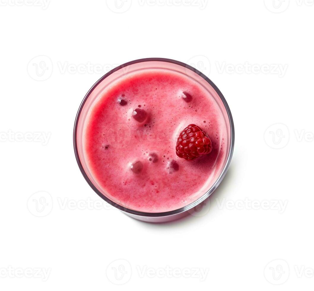 AI generated Healthy summer smoothie  with raspberry photo