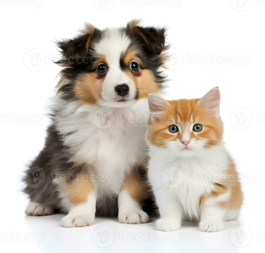 ai generado perrito y gatito foto