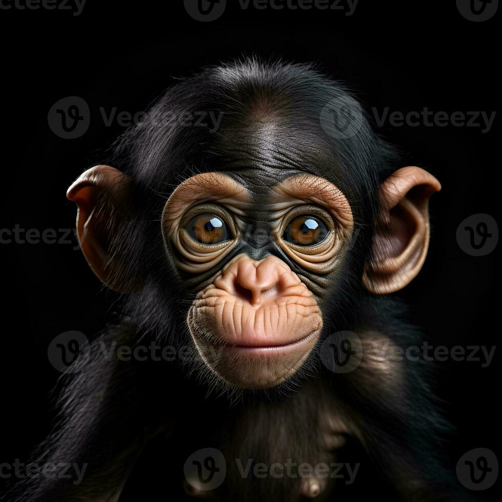 AI generated Beautiful monkey close up. Generative AI close up. Generative AI photo