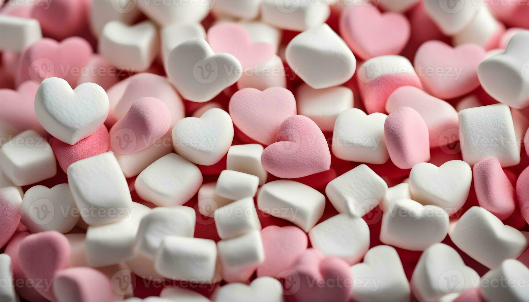 AI generated a pile of white and pink marshmallows photo